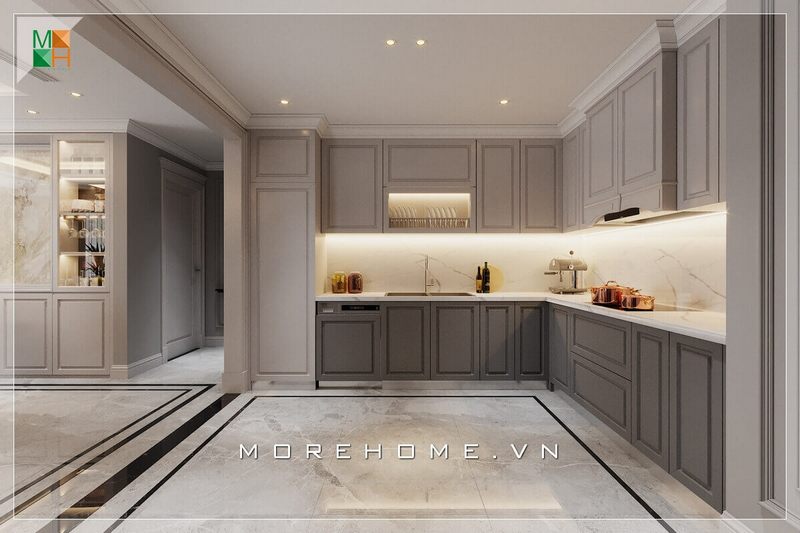 Thiết kế nội thất phòng bếp biệt thự